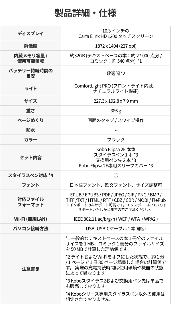 楽天ブックス: Kobo Elipsa 2E スリープカバーセット（ブラック