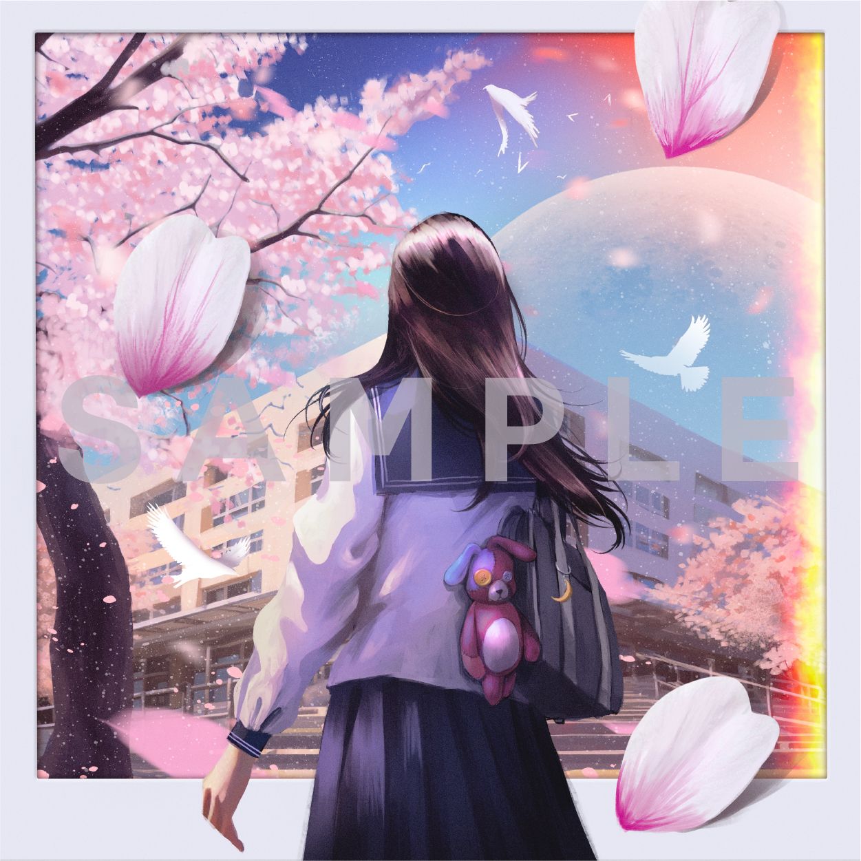 LPレコード　tuki 15 スマホサイズステッカー「サクラキミワタシ」絵柄 Amazon.co.jp: tuki. 15【アナログ盤】【限定先着特典